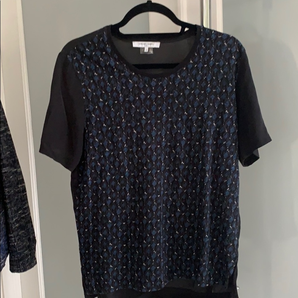 French designer silk print tee